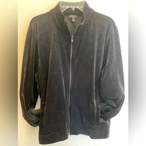 Talbots womens velour track jacket